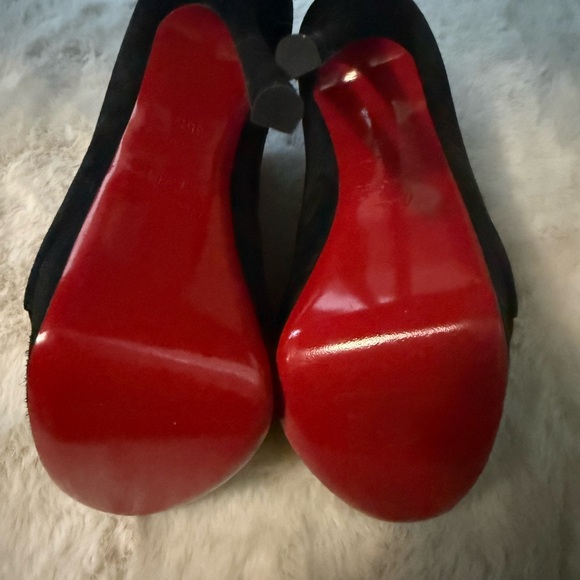 Christian Louboutin Black Heeled Boots with Rhinestone Accents - Picture 7 of 8